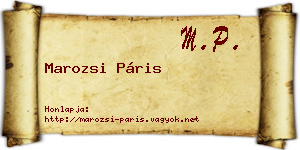 Marozsi Páris névjegykártya